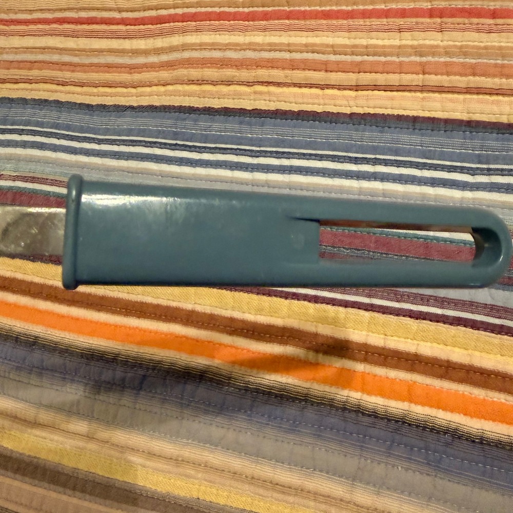VTG Metal‎ Slotted Turner Spatula With Blue Handle Kitchen Utensil - Picture 3 of 5